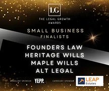 Small Business Finalists - Founds Law Heritage Wills Maple Wills ALT Legal